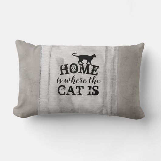 可愛い猫引用文動揺して枕 ランバークッション (正面)