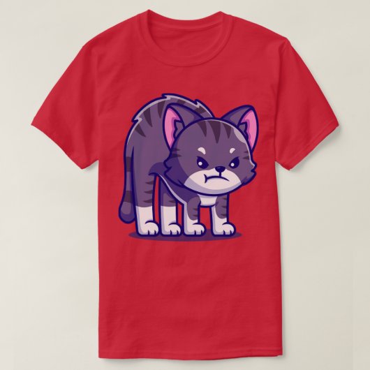 可愛い猫怒の漫画 Tシャツ (デザイン正面)