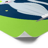 可愛い猫星空の夜空の漫画オンカスタム ポスター (角)