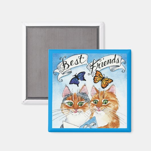 可愛い猫最高の友マグネット マグネット (正面/裏面)