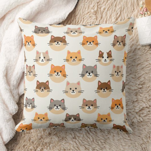 可愛い猫柄の枕クッション クッション (ブランケット)