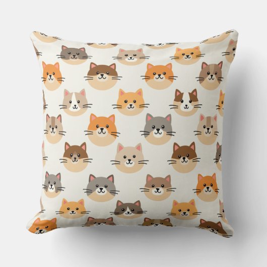 可愛い猫柄の枕クッション クッション (正面)