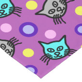 可愛い猫柄バイオレット大テーブルランナー ロングテーブルランナー (コーナー)