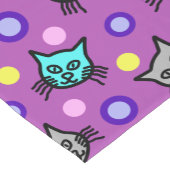 可愛い猫柄バイオレット小テーブルランナー ショートテーブルランナー (コーナー)