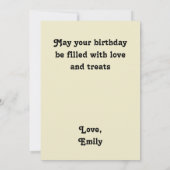 可愛い猫柄誕生日カード (裏面)