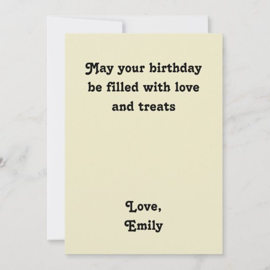 可愛い猫柄誕生日カード (裏面)