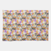 可愛い猫柄 キッチンタオル (横)