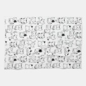 可愛い猫柄 キッチンタオル (横)