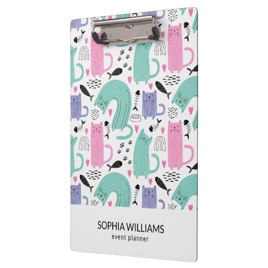 可愛い猫柄 クリップボード (左)