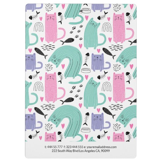 可愛い猫柄 クリップボード (裏面)