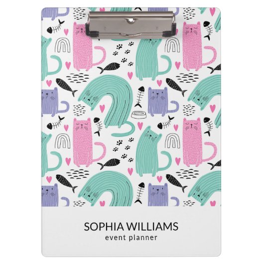 可愛い猫柄 クリップボード (正面)