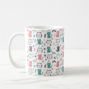可愛い猫柄 コーヒーマグカップ