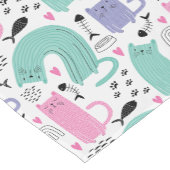 可愛い猫柄 ショートテーブルランナー (コーナー)