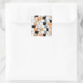 可愛い猫柄 スクエアシール (バッグ)