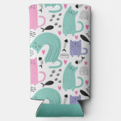 可愛い猫柄 スリム缶クーラー (裏面)