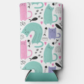 可愛い猫柄 スリム缶クーラー (正面)