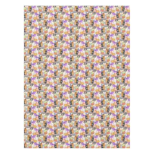 可愛い猫柄 テーブルクロス (正面)