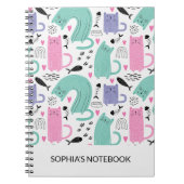 可愛い猫柄 ノートブック (正面)