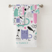 可愛い猫柄 バスタオルセット (インサイチュ)