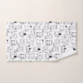 可愛い猫柄 バスタオルセット (ハンドタオル)