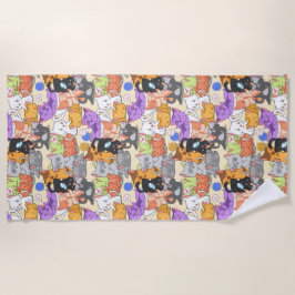 可愛い猫柄    ビーチタオル