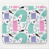 可愛い猫柄 マウスパッド (正面)