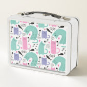 可愛い猫柄 メタルランチボックス (裏面)