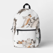 可愛い猫柄 |モノグラム プリントバックパック (正面)