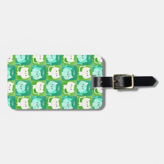 可愛い猫柄 ラゲッジタグ (正面横)
