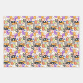 可愛い猫柄 ラッピングペーパーシート (正面3)