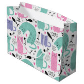 可愛い猫柄 ラージペーパーバッグ (裏面アングル)