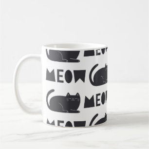 可愛い猫柄。ヴィンテージイラストレーション コーヒーマグカップ