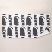 可愛い猫柄。ヴィンテージイラストレーション バスタオル (バスタオル)