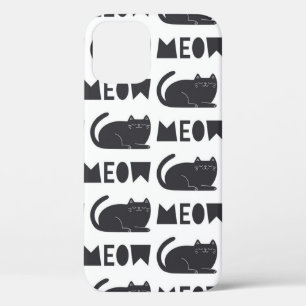 可愛い猫柄。ヴィンテージイラストレーション iPhone 12ケース