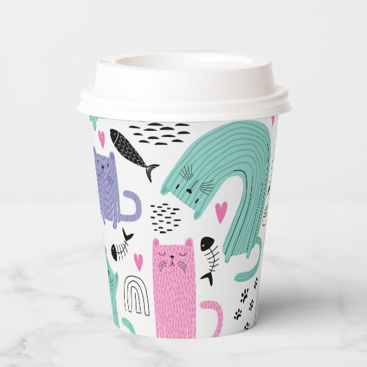 可愛い猫柄 紙コップ (裏面)