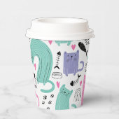 可愛い猫柄 紙コップ (右)