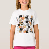 可愛い猫柄 Tシャツ (正面)