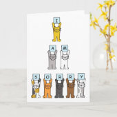 可愛い猫漫画ごめんなさい カード (黄色い花)