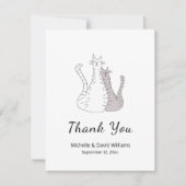 可愛い猫漫画スケッチ結婚ズ サンキューカード (正面)