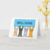 可愛い猫漫画 カード (黄色い花)