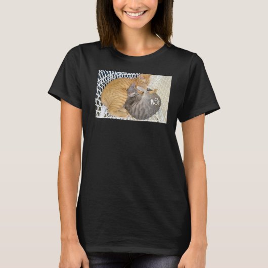 可愛い猫物女人男少年猫用 Tシャツ (正面)