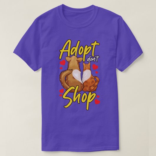 可愛い猫犬がドントショップを採用 Tシャツ (デザイン正面)