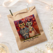 可愛い猫結婚の フェイバーバッグ (クリップ留めされた状態)