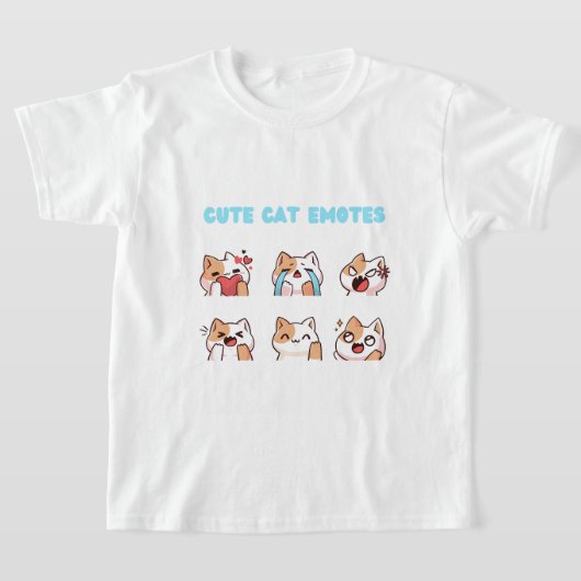 可愛い猫絵文字 Tシャツ (レイダウン)