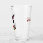 可愛い猫絵画のビール タンブラーグラス (左)