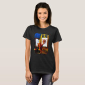可愛い猫絵画の獅子芸術的動物愛者ゲップ Tシャツ (正面フル)