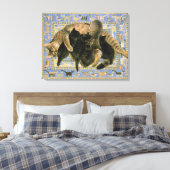 可愛い猫絵画の キャンバスプリント (インサイチュ (寝室))