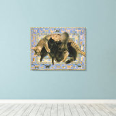 可愛い猫絵画の キャンバスプリント (インサイチュ (ウッドフロア))