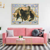 可愛い猫絵画の キャンバスプリント (インサイチュ (リビング))