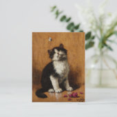 可愛い猫絵画の ポストカード (スタンド正面)